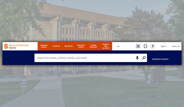 Screenshot of Libraries homepage search bar
